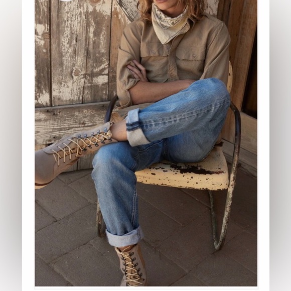 Ranch Road Boots - Women’s Current Issue Sand Suede and Canvas 9 1/2 Roomy Fit - Picture 2 of 7